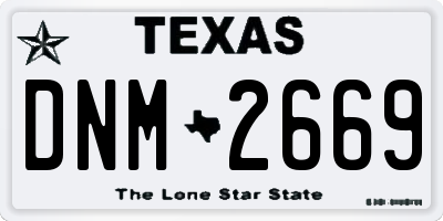 TX license plate DNM2669
