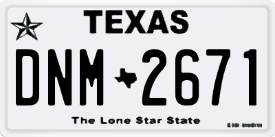 TX license plate DNM2671