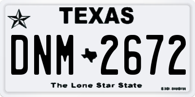 TX license plate DNM2672