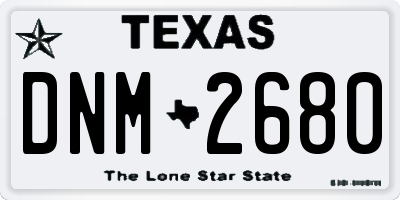 TX license plate DNM2680
