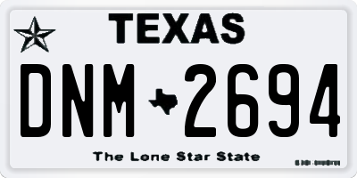 TX license plate DNM2694