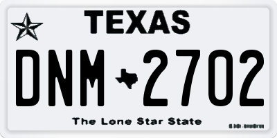 TX license plate DNM2702
