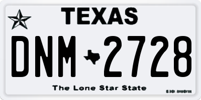 TX license plate DNM2728
