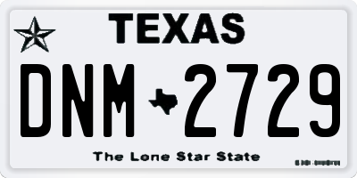 TX license plate DNM2729