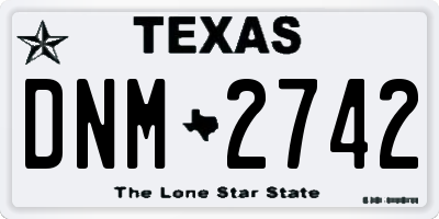 TX license plate DNM2742