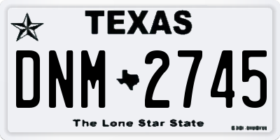 TX license plate DNM2745