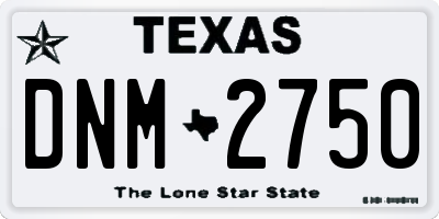TX license plate DNM2750