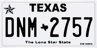 TX license plate DNM2757