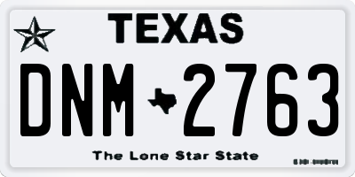 TX license plate DNM2763