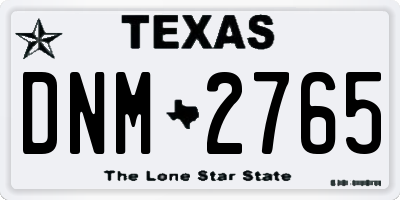 TX license plate DNM2765