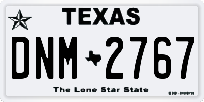 TX license plate DNM2767