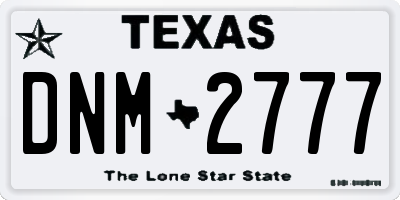 TX license plate DNM2777