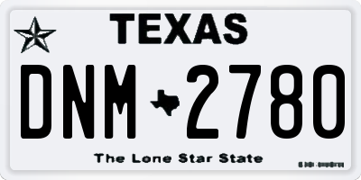 TX license plate DNM2780