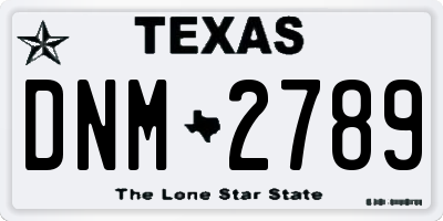 TX license plate DNM2789