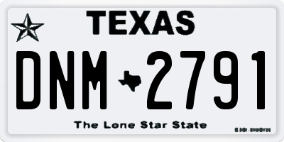 TX license plate DNM2791