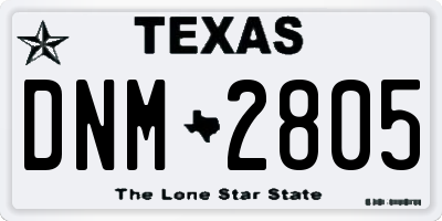 TX license plate DNM2805