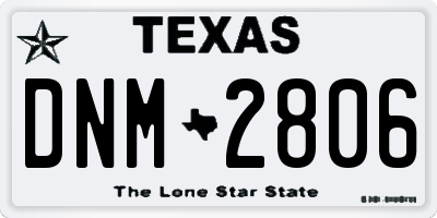 TX license plate DNM2806