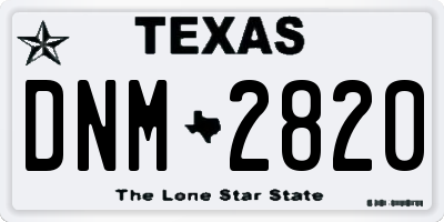 TX license plate DNM2820