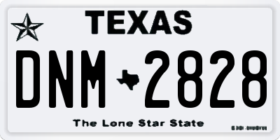 TX license plate DNM2828