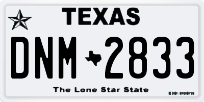 TX license plate DNM2833