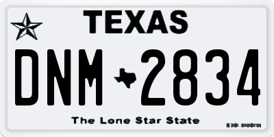 TX license plate DNM2834