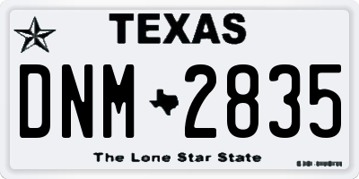 TX license plate DNM2835