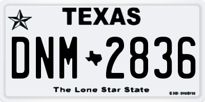 TX license plate DNM2836