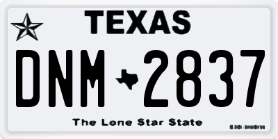 TX license plate DNM2837