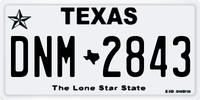 TX license plate DNM2843