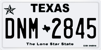 TX license plate DNM2845
