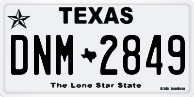 TX license plate DNM2849