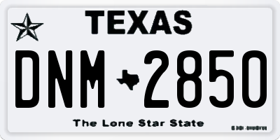 TX license plate DNM2850