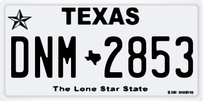 TX license plate DNM2853