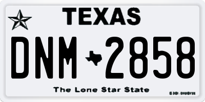 TX license plate DNM2858