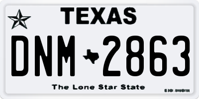 TX license plate DNM2863