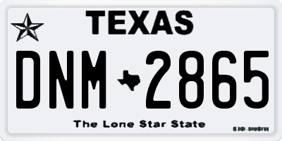 TX license plate DNM2865