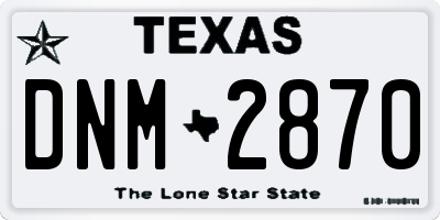 TX license plate DNM2870