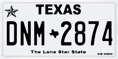 TX license plate DNM2874
