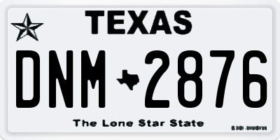 TX license plate DNM2876