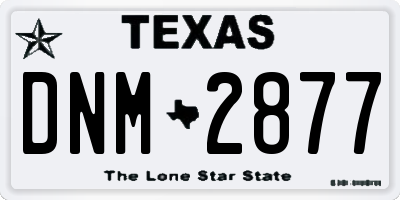 TX license plate DNM2877