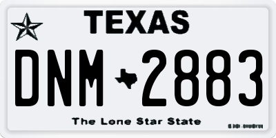 TX license plate DNM2883