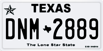 TX license plate DNM2889
