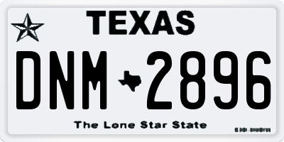 TX license plate DNM2896