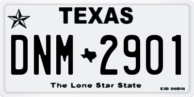 TX license plate DNM2901