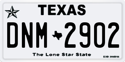 TX license plate DNM2902