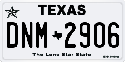 TX license plate DNM2906