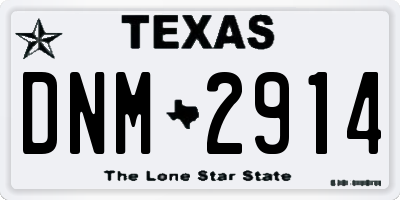 TX license plate DNM2914