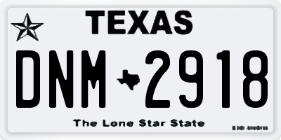 TX license plate DNM2918