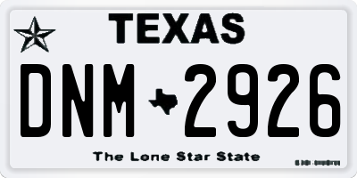 TX license plate DNM2926