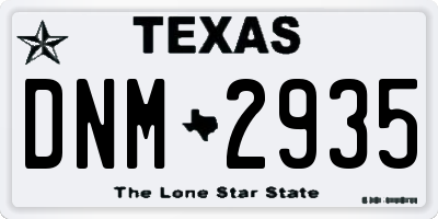 TX license plate DNM2935